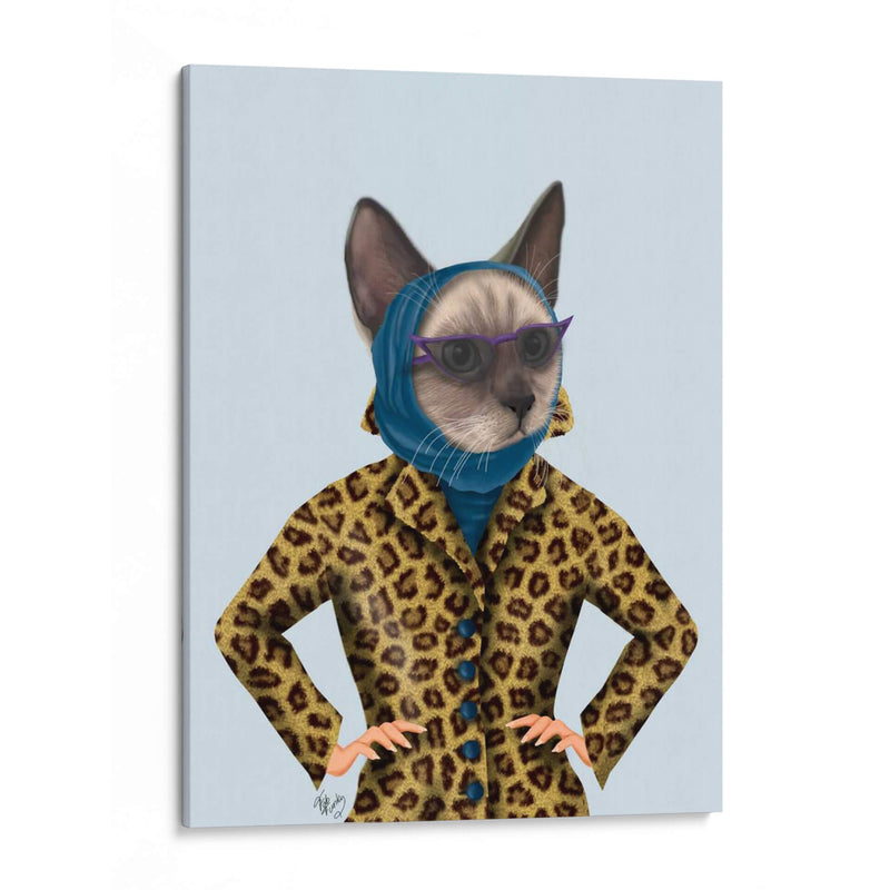 Gato Con Chaqueta Leopardo - Fab Funky | Cuadro decorativo de Canvas Lab