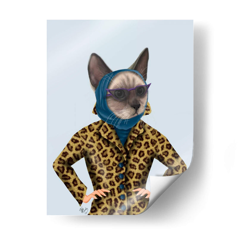 Gato Con Chaqueta Leopardo - Fab Funky | Cuadro decorativo de Canvas Lab