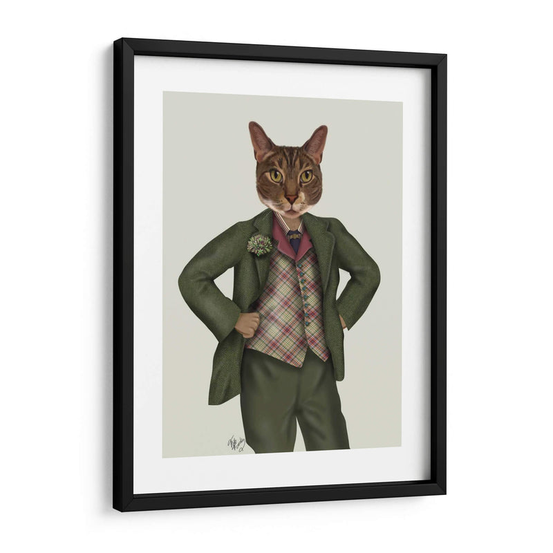 Gato En Tartán Chaleco - Fab Funky | Cuadro decorativo de Canvas Lab