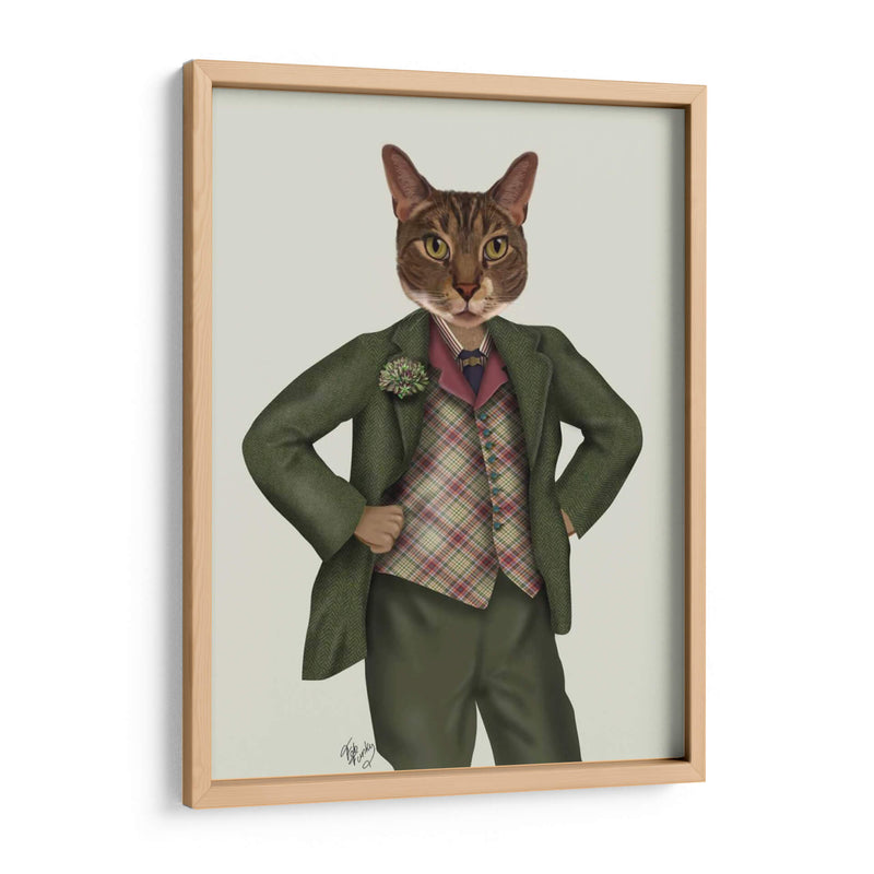 Gato En Tartán Chaleco - Fab Funky | Cuadro decorativo de Canvas Lab