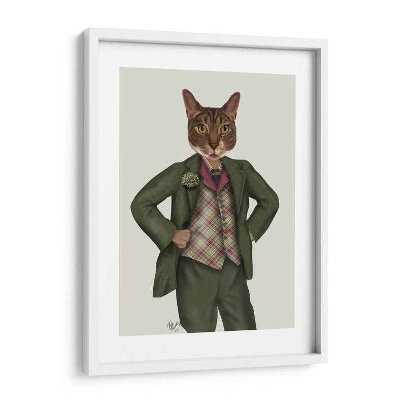 Gato En Tartán Chaleco - Fab Funky | Cuadro decorativo de Canvas Lab