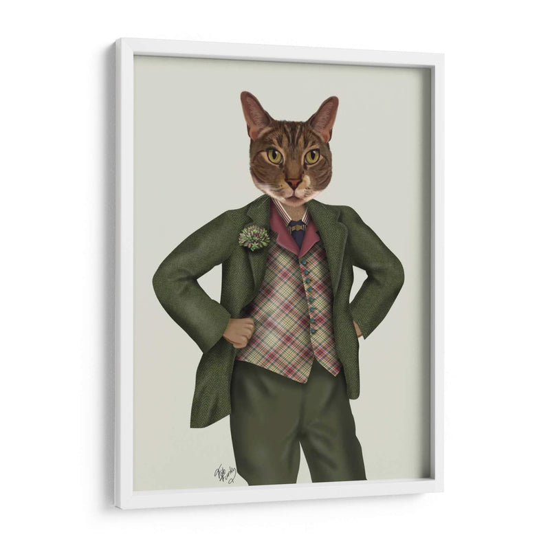 Gato En Tartán Chaleco - Fab Funky | Cuadro decorativo de Canvas Lab