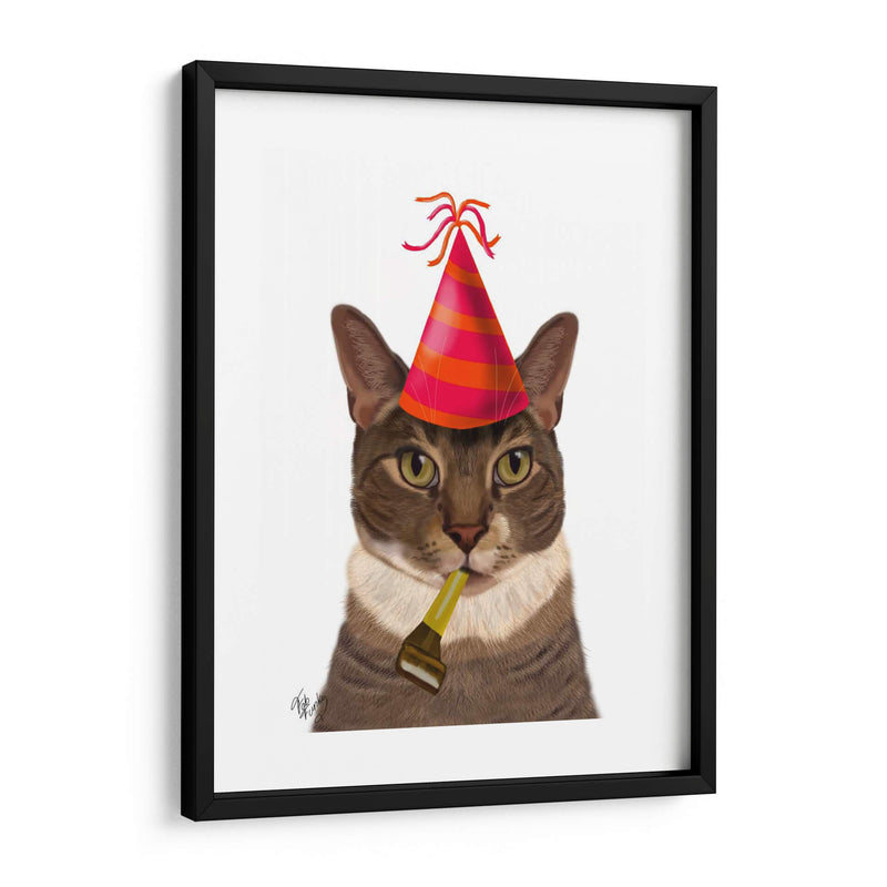 Gato De Tortuga, Sombrero De Fiesta - Fab Funky | Cuadro decorativo de Canvas Lab