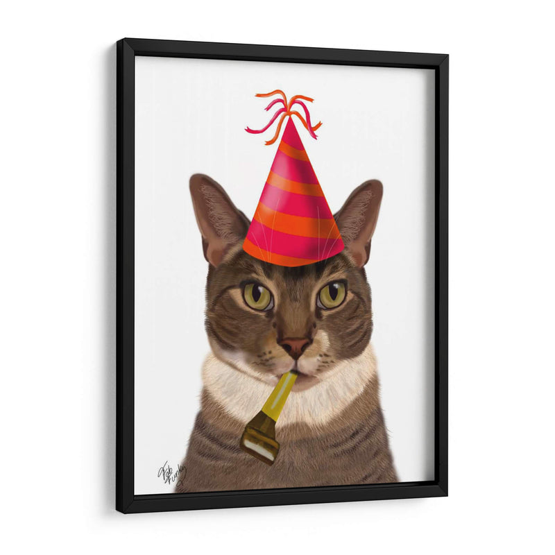 Gato De Tortuga, Sombrero De Fiesta - Fab Funky | Cuadro decorativo de Canvas Lab