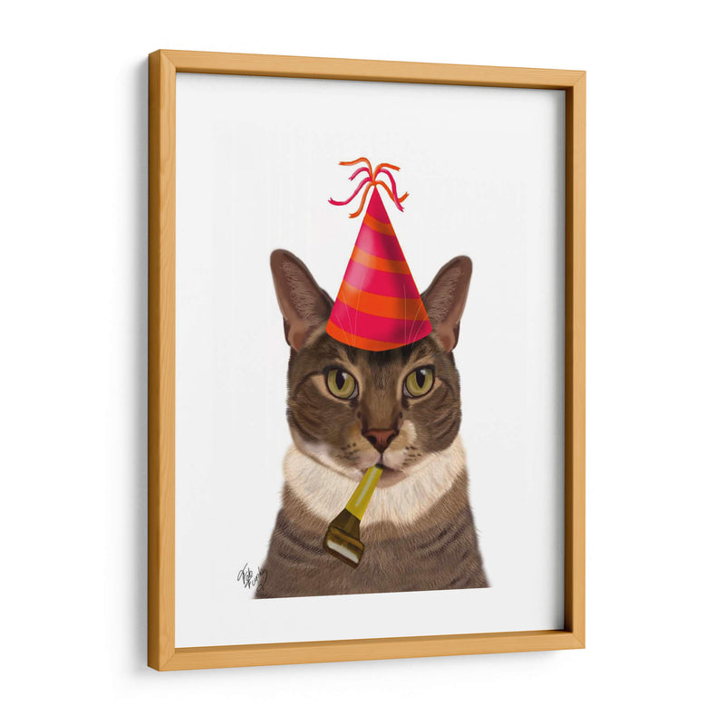 Gato De Tortuga, Sombrero De Fiesta - Fab Funky | Cuadro decorativo de Canvas Lab