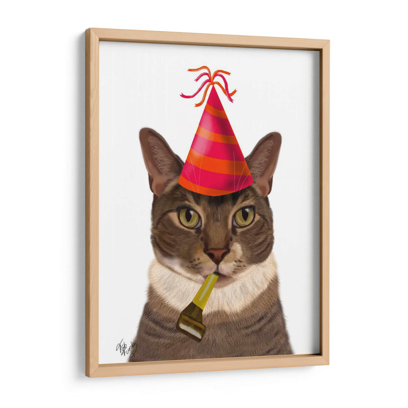 Gato De Tortuga, Sombrero De Fiesta - Fab Funky | Cuadro decorativo de Canvas Lab