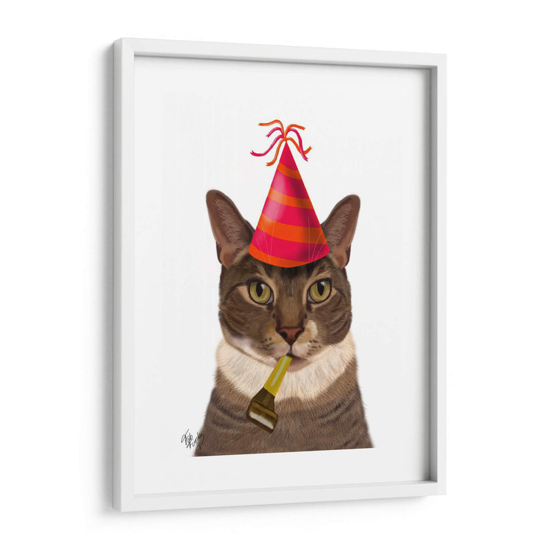 Gato De Tortuga, Sombrero De Fiesta - Fab Funky | Cuadro decorativo de Canvas Lab