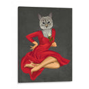 Gato Gris Con Rosa Blanca - Fab Funky | Cuadro decorativo de Canvas Lab