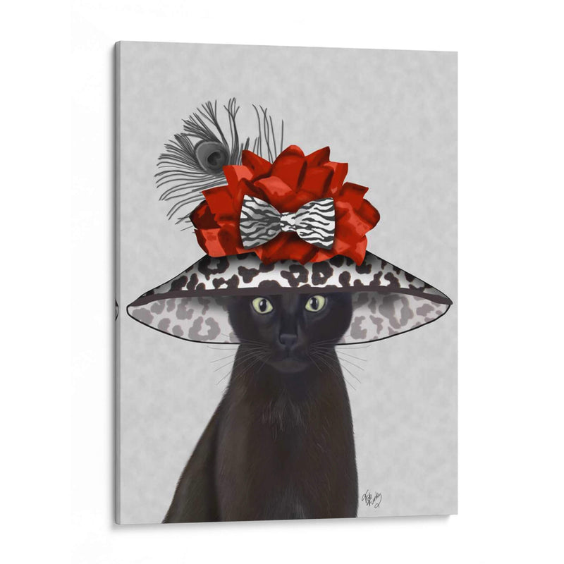 Gato, Negro Con Sombrero Fabuloso - Fab Funky | Cuadro decorativo de Canvas Lab