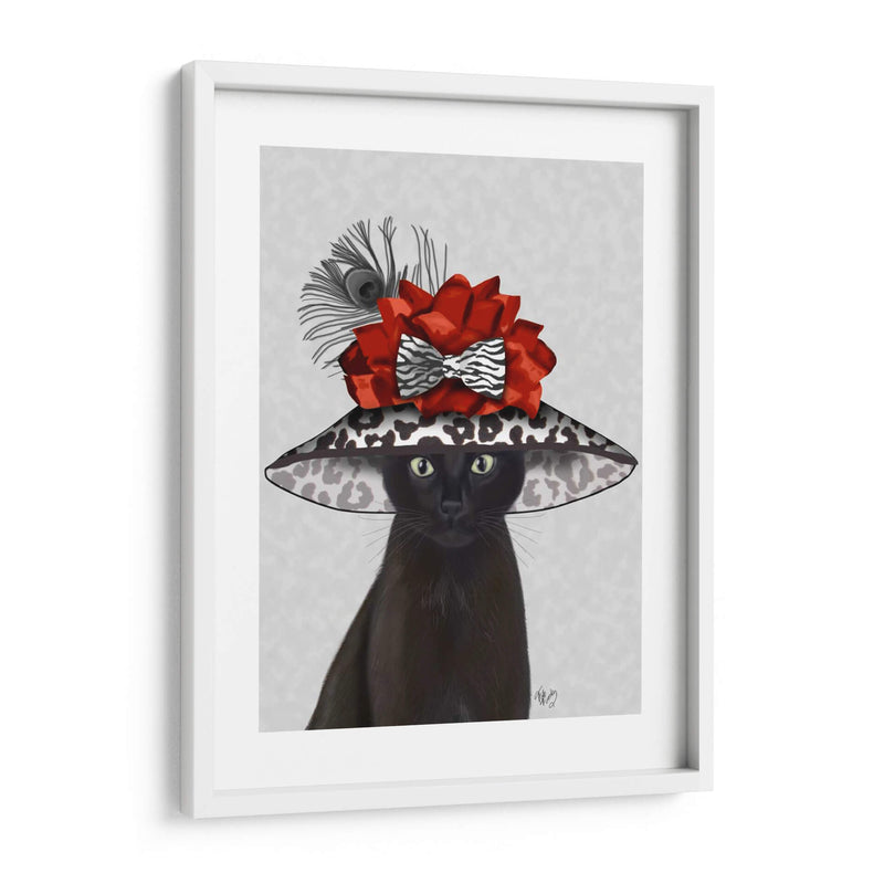 Gato, Negro Con Sombrero Fabuloso - Fab Funky | Cuadro decorativo de Canvas Lab