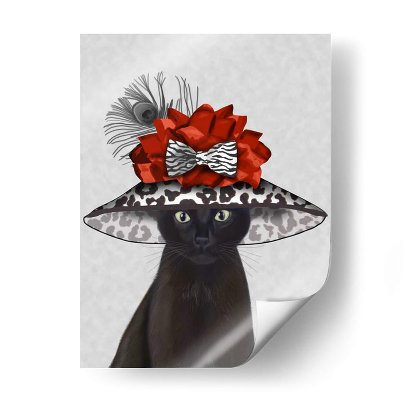 Gato, Negro Con Sombrero Fabuloso - Fab Funky | Cuadro decorativo de Canvas Lab