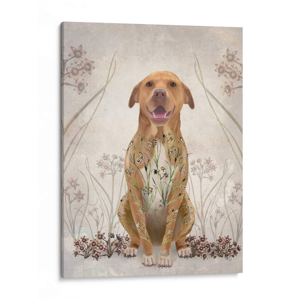 Pit Bull Con Tatuaje Floral - Fab Funky | Cuadro decorativo de Canvas Lab