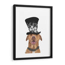 Pit Bull Con Sombrero Negro - Fab Funky | Cuadro decorativo de Canvas Lab