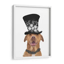 Pit Bull Con Sombrero Negro - Fab Funky | Cuadro decorativo de Canvas Lab