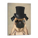 Pug, Sabueso Formal Y Sombrero - Fab Funky | Cuadro decorativo de Canvas Lab