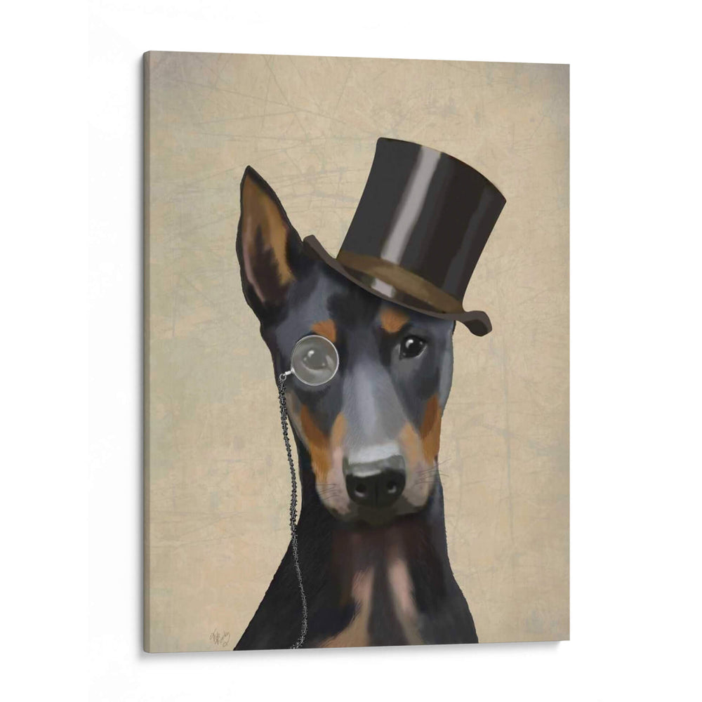 Doberman, Hound Formal Y Sombrero - Fab Funky | Cuadro decorativo de Canvas Lab