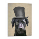 Labrador Negro, Sabueso Formal Y Sombrero. - Fab Funky | Cuadro decorativo de Canvas Lab