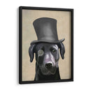 Labrador Negro, Sabueso Formal Y Sombrero. - Fab Funky | Cuadro decorativo de Canvas Lab