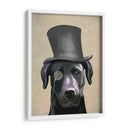 Labrador Negro, Sabueso Formal Y Sombrero. - Fab Funky | Cuadro decorativo de Canvas Lab