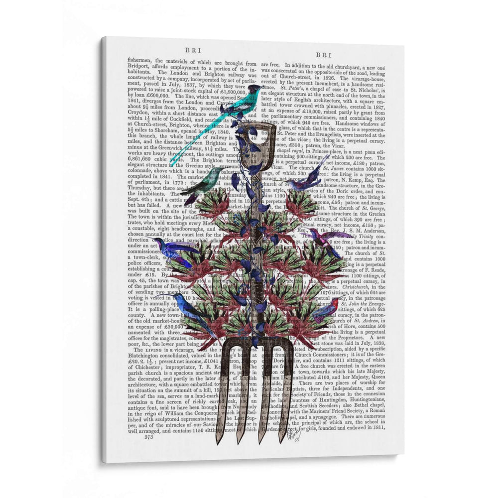 Tenedor De Jardín Y Pájaros - Fab Funky | Cuadro decorativo de Canvas Lab