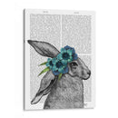 Conejo, Tocado De Flor Azul. - Fab Funky | Cuadro decorativo de Canvas Lab