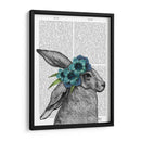 Conejo, Tocado De Flor Azul. - Fab Funky | Cuadro decorativo de Canvas Lab