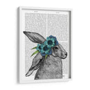 Conejo, Tocado De Flor Azul. - Fab Funky | Cuadro decorativo de Canvas Lab