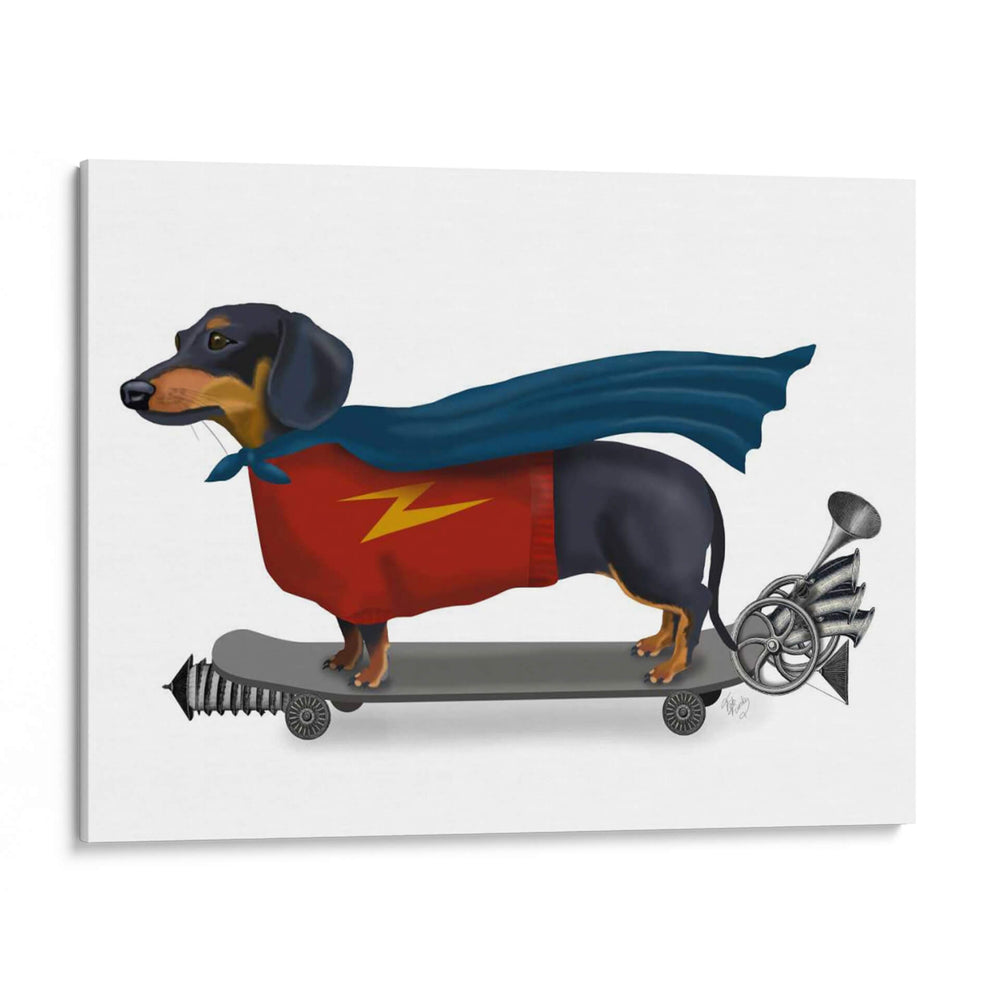 Dachshund En El Monopatín - Fab Funky | Cuadro decorativo de Canvas Lab