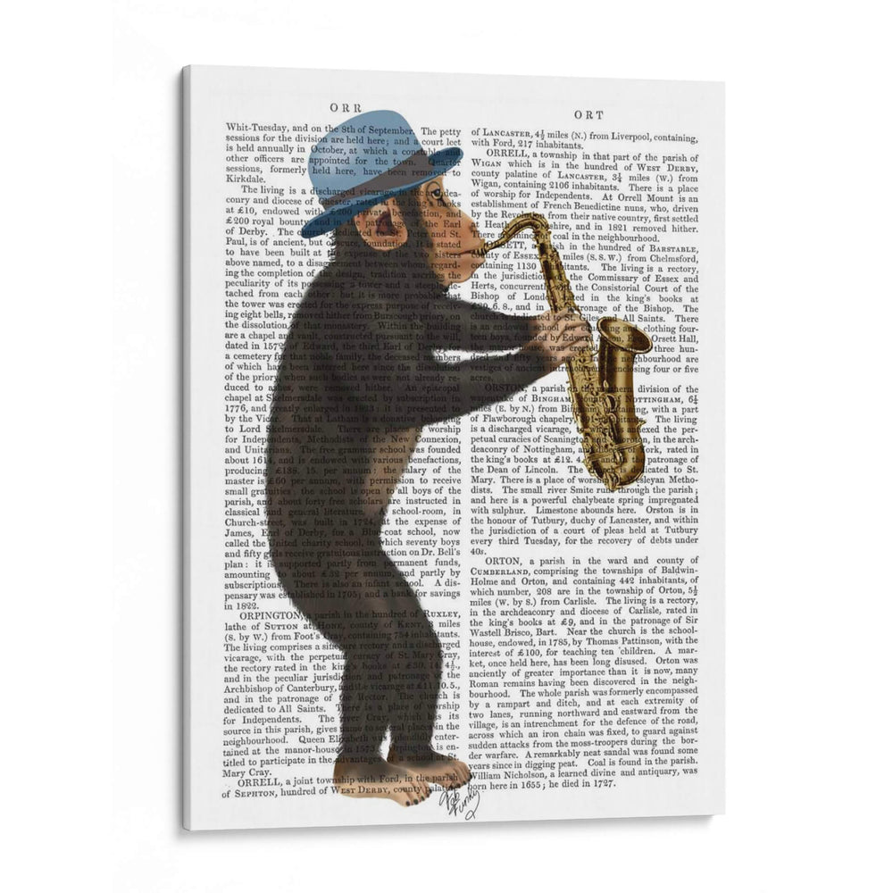 Mono Jugando Saxofón - Fab Funky | Cuadro decorativo de Canvas Lab