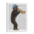 Mono Jugando Trompeta Con Sombrero Azul - Fab Funky | Cuadro decorativo de Canvas Lab