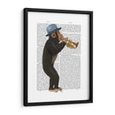 Mono Jugando Trompeta Con Sombrero Azul - Fab Funky | Cuadro decorativo de Canvas Lab