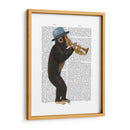 Mono Jugando Trompeta Con Sombrero Azul - Fab Funky | Cuadro decorativo de Canvas Lab