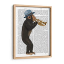 Mono Jugando Trompeta Con Sombrero Azul - Fab Funky | Cuadro decorativo de Canvas Lab