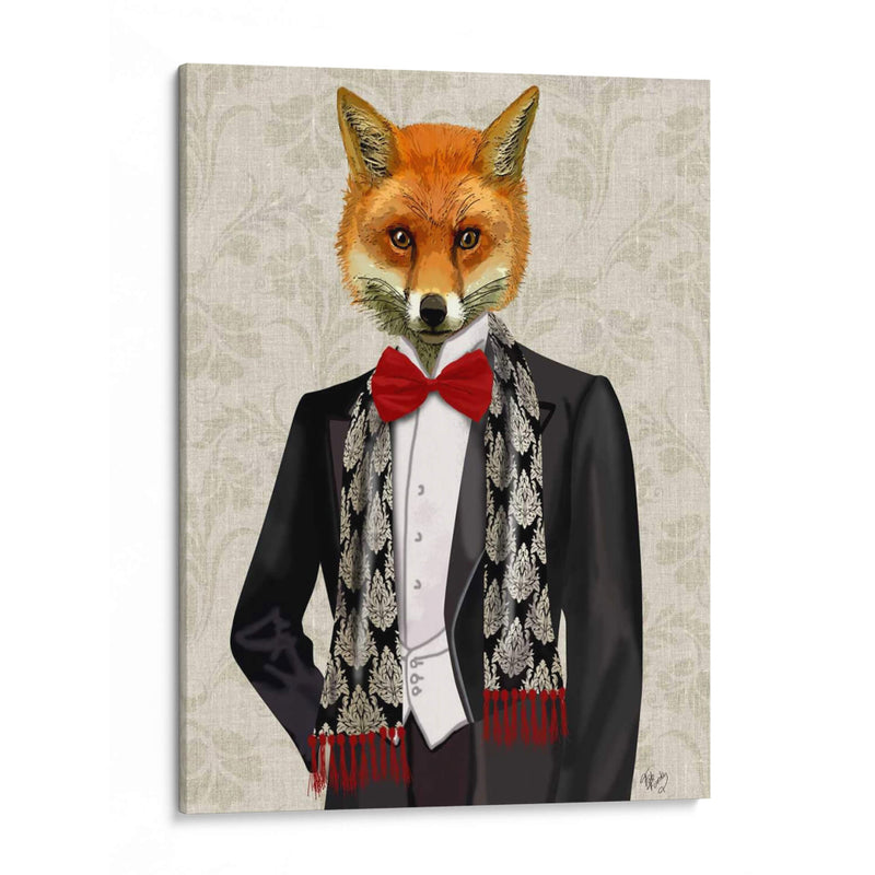 Zorro Con Pajarita Roja - Fab Funky | Cuadro decorativo de Canvas Lab