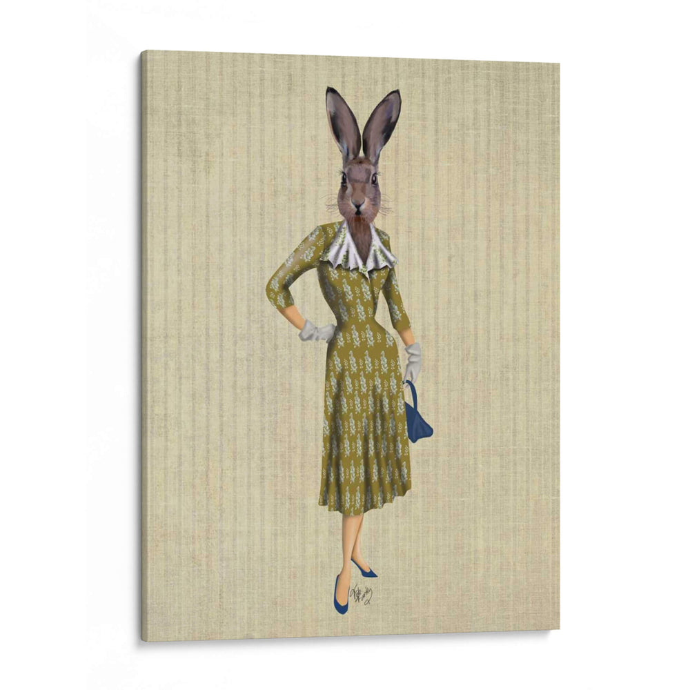 Conejo En Vestido De Mostaza - Fab Funky | Cuadro decorativo de Canvas Lab