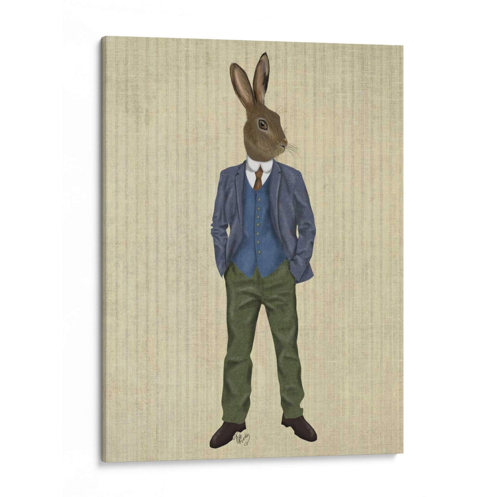 Conejo En Chaleco Azul - Fab Funky | Cuadro decorativo de Canvas Lab