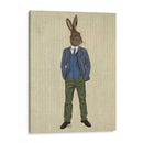 Conejo En Chaleco Azul - Fab Funky | Cuadro decorativo de Canvas Lab