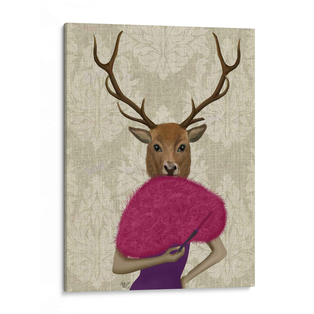 Ciervos Con Fan, Retrato - Fab Funky | Cuadro decorativo de Canvas Lab
