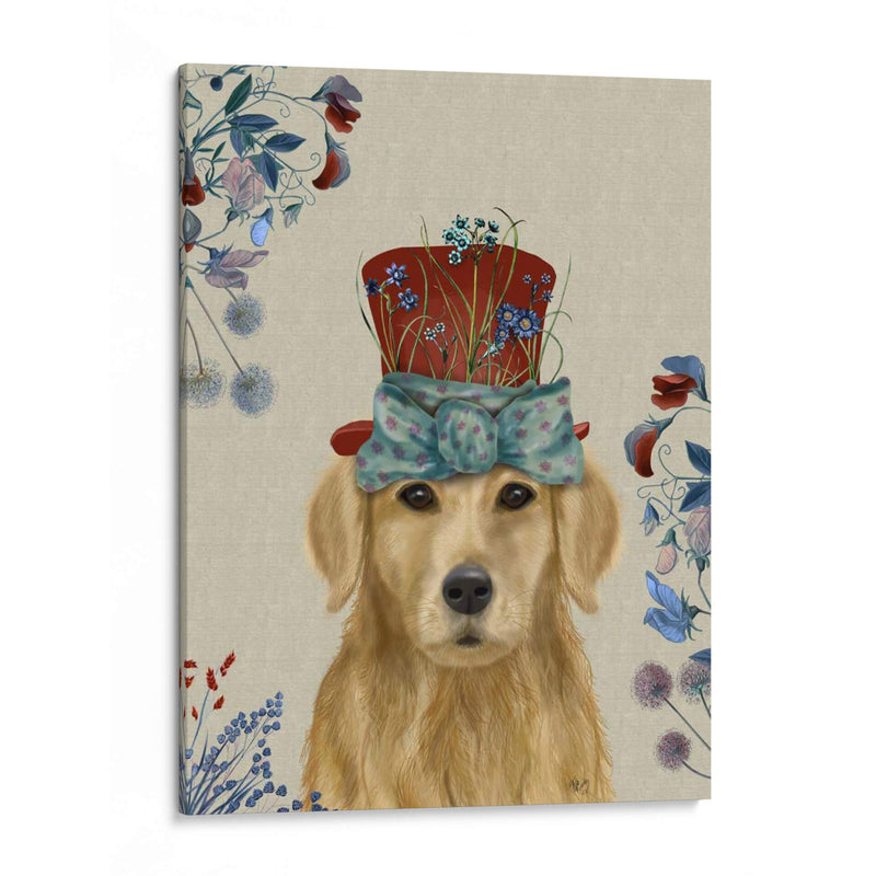 Perro De Golden Retriever Milliners - Fab Funky | Cuadro decorativo de Canvas Lab