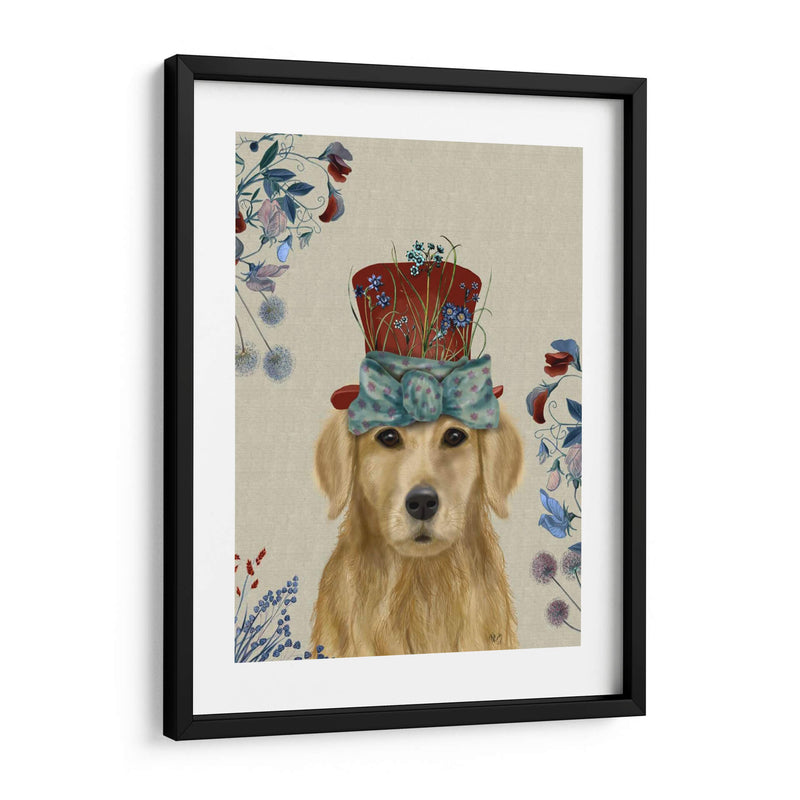 Perro De Golden Retriever Milliners - Fab Funky | Cuadro decorativo de Canvas Lab