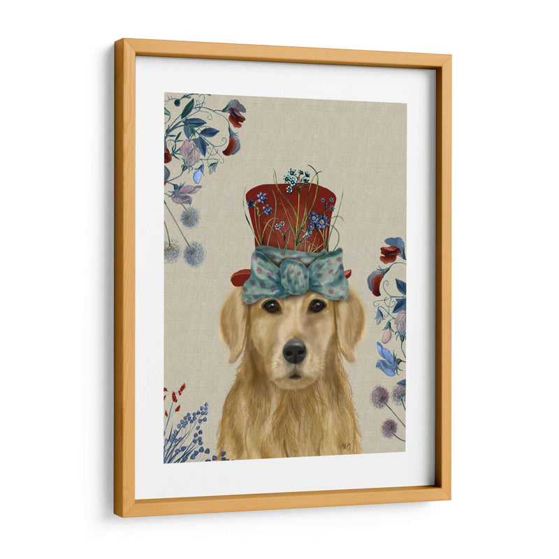 Perro De Golden Retriever Milliners - Fab Funky | Cuadro decorativo de Canvas Lab