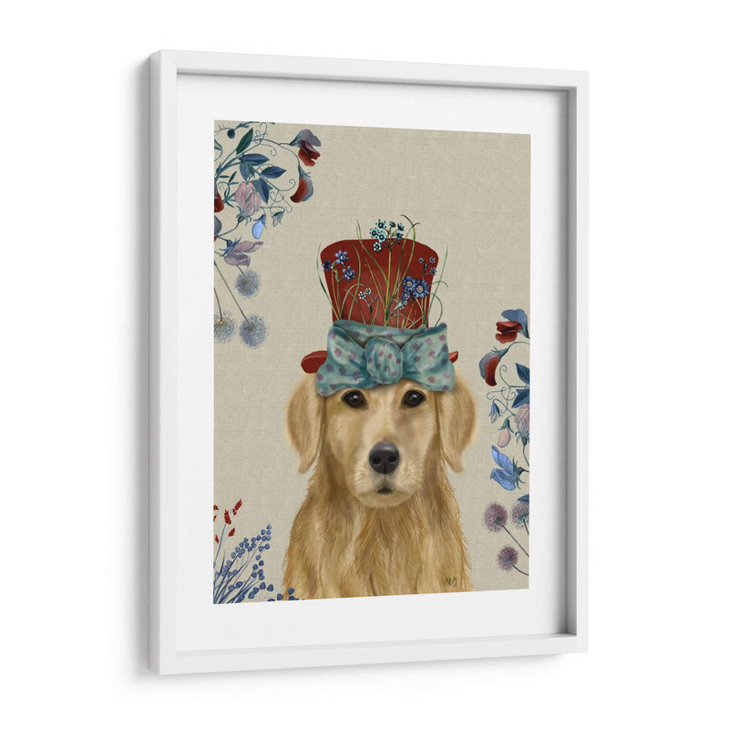 Perro De Golden Retriever Milliners - Fab Funky | Cuadro decorativo de Canvas Lab