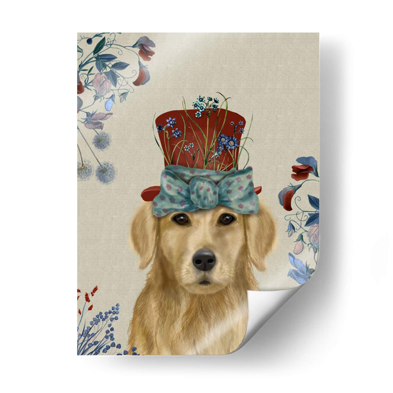 Perro De Golden Retriever Milliners - Fab Funky | Cuadro decorativo de Canvas Lab