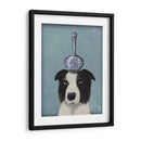 Border Collie Con Jarrón Azul - Fab Funky | Cuadro decorativo de Canvas Lab