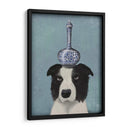 Border Collie Con Jarrón Azul - Fab Funky | Cuadro decorativo de Canvas Lab