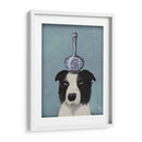 Border Collie Con Jarrón Azul - Fab Funky | Cuadro decorativo de Canvas Lab