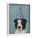 Border Collie Con Jarrón Azul - Fab Funky | Cuadro decorativo de Canvas Lab