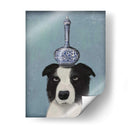 Border Collie Con Jarrón Azul - Fab Funky | Cuadro decorativo de Canvas Lab