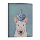 Bull Terrier Inglés Con Jarrón Azul - Fab Funky | Cuadro decorativo de Canvas Lab