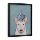 Bull Terrier Inglés Con Jarrón Azul - Fab Funky | Cuadro decorativo de Canvas Lab